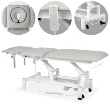 Stacionārais elektriskais masāžas galds Fortis 5 ERGO K729 gaiši pelēks