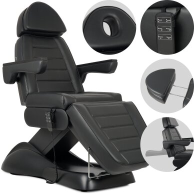 Elektriskais kosmetoloģijas krēsls Leo PRO 4 Black