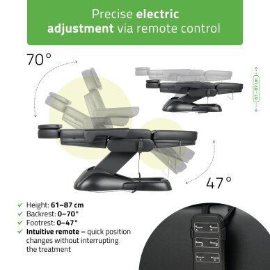 Elektrischer Kosmetikstuhl Leo PRO 4 Schwarz 2