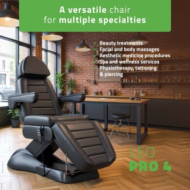 Electric cosmetology chair Leo PRO 4 Black 1 Electric cosmetology chair Leo PRO 4 Black 1