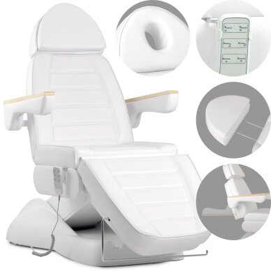 Elektriskais kosmetoloģijas krēsls Leo PRO 4 White
