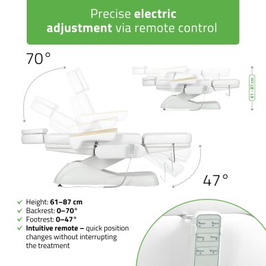 Elektriskais kosmetoloģijas krēsls Leo PRO 4 White 2
