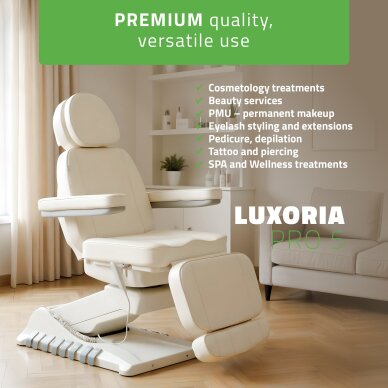 Электрическое косметологическое кресло Luxoria PRO 5 White 1 Электрическое косметологическое кресло Luxoria PRO 5 White 1