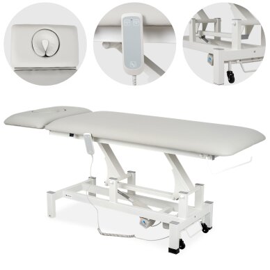 Elektrinis masažo procedūrų stalas Fortis 2 ERGO light grey Elektrinis masažo procedūrų stalas Fortis 2 ERGO light grey