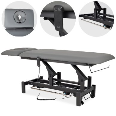 Elektrinis masažo procedūrų stalas Fortis 2 ERGO grey