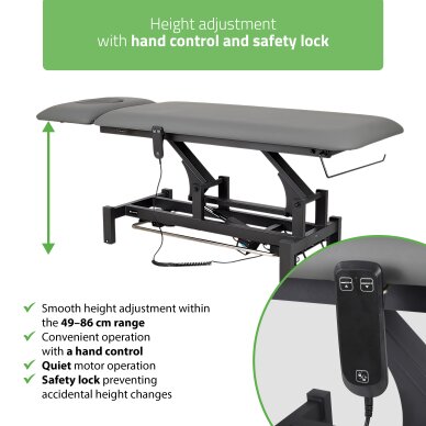 Elektrinis masažo procedūrų stalas Fortis 2 ERGO grey 7 Elektrinis masažo procedūrų stalas Fortis 2 ERGO grey 7