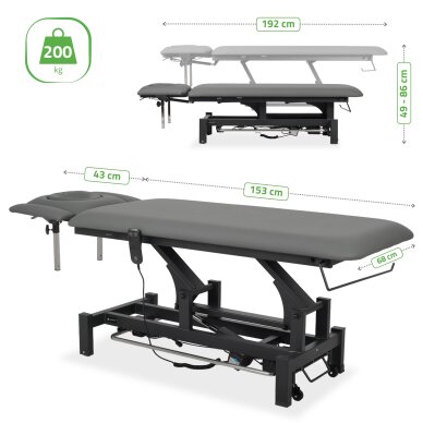 Elektrinis masažo procedūrų stalas Fortis 4 ERGO grey 7 Elektrinis masažo procedūrų stalas Fortis 4 ERGO grey 7