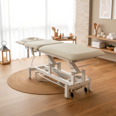 Stacionārais elektriskais masāžas galds Fortis 5 ERGO PRO K729 gaiši pelēks 1 Stacionārais elektriskais masāžas galds Fortis 5 ERGO PRO K729 gaiši pelēks 1