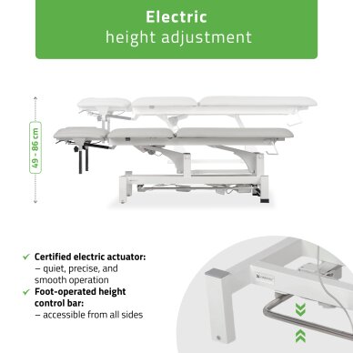 Stacionārais elektriskais masāžas galds Fortis 5 ERGO PRO K729 gaiši pelēks 2