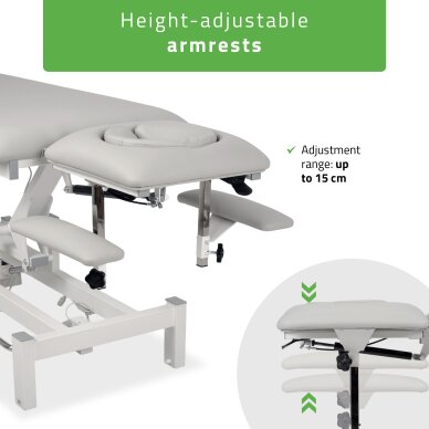 Stacionārais elektriskais masāžas galds Fortis 5 ERGO PRO K729 gaiši pelēks 8