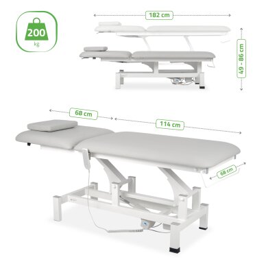 Stacionārais elektriskais masāžas galds Fortis 2 K729 gaiši pelēks 6