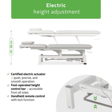Стационарный электрический массажный стол Fortis 2 PRO K722 светло-серый 2 Стационарный электрический массажный стол Fortis 2 PRO K722 светло-серый 2