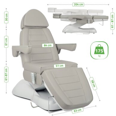 Sähköinen kosmetologituoli Leo PRO 4Harmaa 10 Sähköinen kosmetologituoli Leo PRO 4Harmaa 10