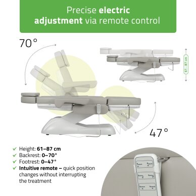 Sähköinen kosmetologituoli Leo PRO 4Harmaa 2 Sähköinen kosmetologituoli Leo PRO 4Harmaa 2