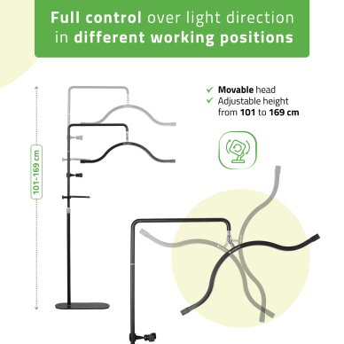 Kosmētiskā LED lampa Vena tumši melna 45W 5