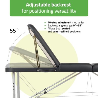 Saliekams, pārnēsājams masāžas galds Adele 60 Comfy K515 Black 2