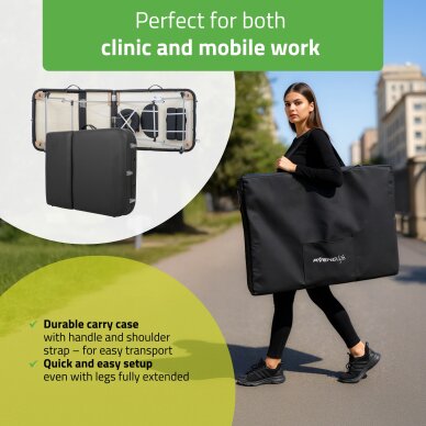 Saliekams, pārnēsājams masāžas galds Adele 60 Comfy K515 Black 4