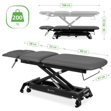 Stacionārs elektriskais masāžas galds Evero Cross X5 ERGO Gray 10 Stacionārs elektriskais masāžas galds Evero Cross X5 ERGO Gray 10