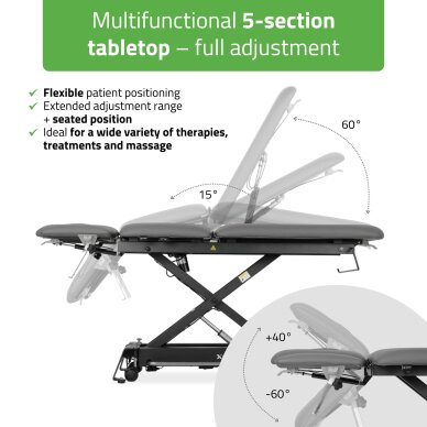 Stacionārs elektriskais masāžas galds Evero Cross X5 ERGO Gray 3 Stacionārs elektriskais masāžas galds Evero Cross X5 ERGO Gray 3