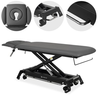 Электрический косметологический стол Evero Cross X4 Ergo Satin Comfort K722 серого цвета