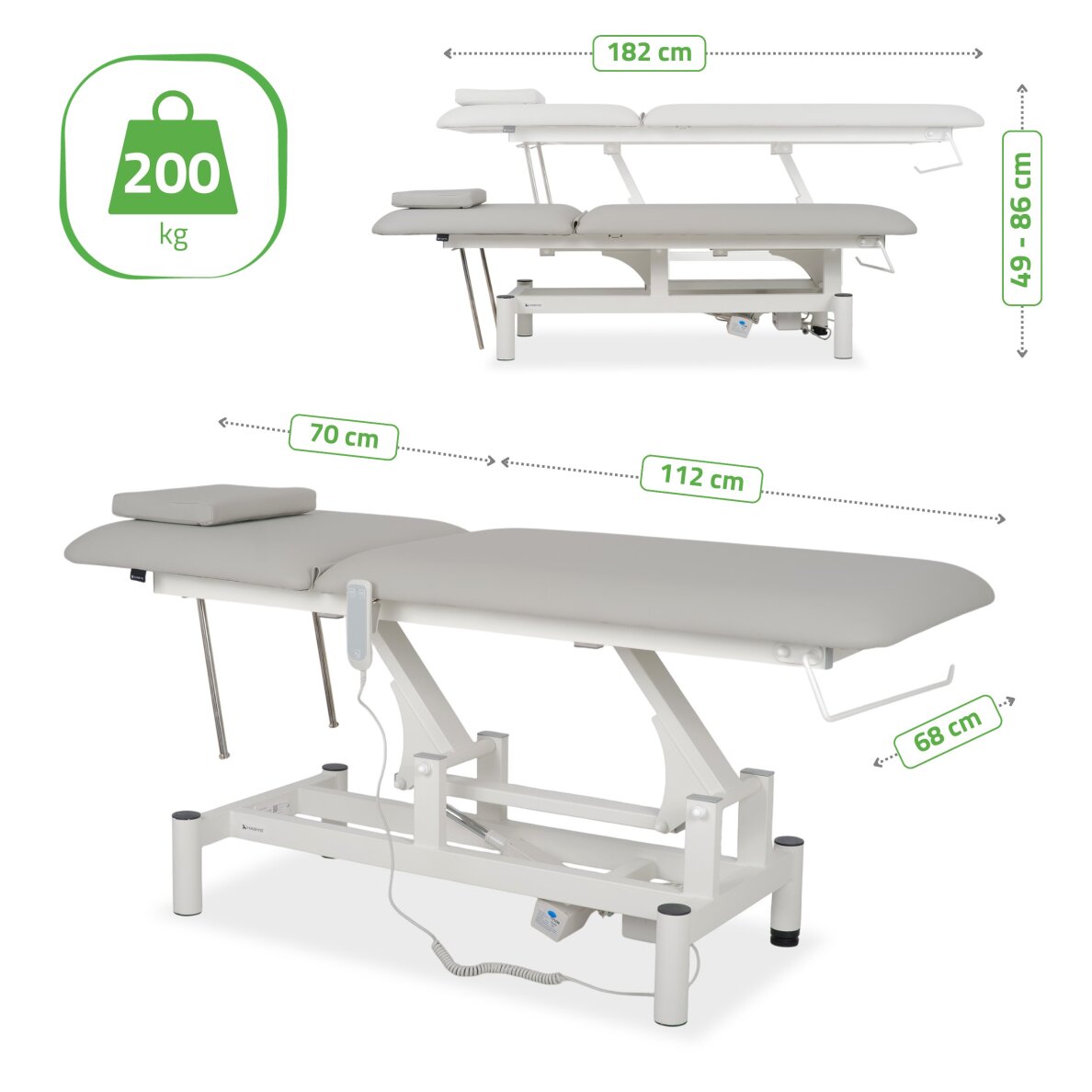 Электрический массажный стол для косметологических процедур Optima Satin Comfort K729 серого цвета 7 Электрический массажный стол для косметологических процедур Optima Satin Comfort K729 серого цвета 7