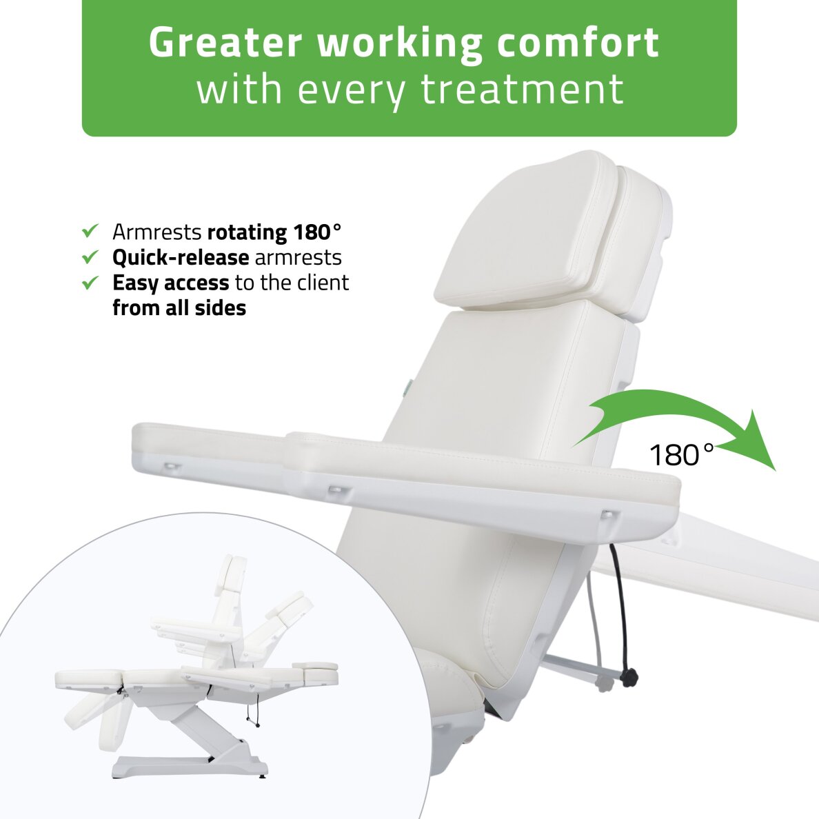 Sähköinen kosmetologituoli Selia PRO 4 Touch Core K301 Valkoinen 4 Sähköinen kosmetologituoli Selia PRO 4 Touch Core K301 Valkoinen 4