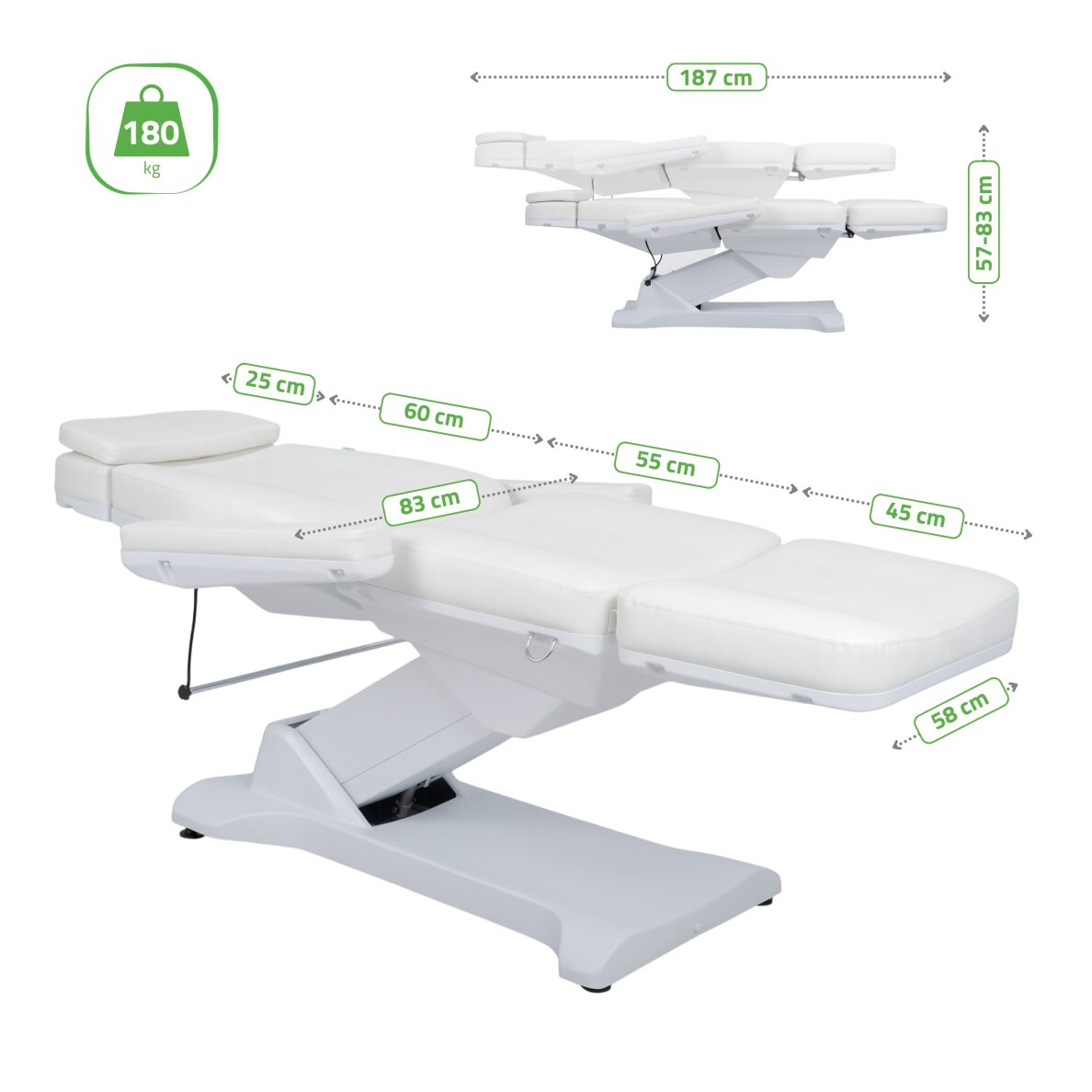 Sähköinen kosmetologituoli Selia PRO 4 Touch Core K301 Valkoinen 7