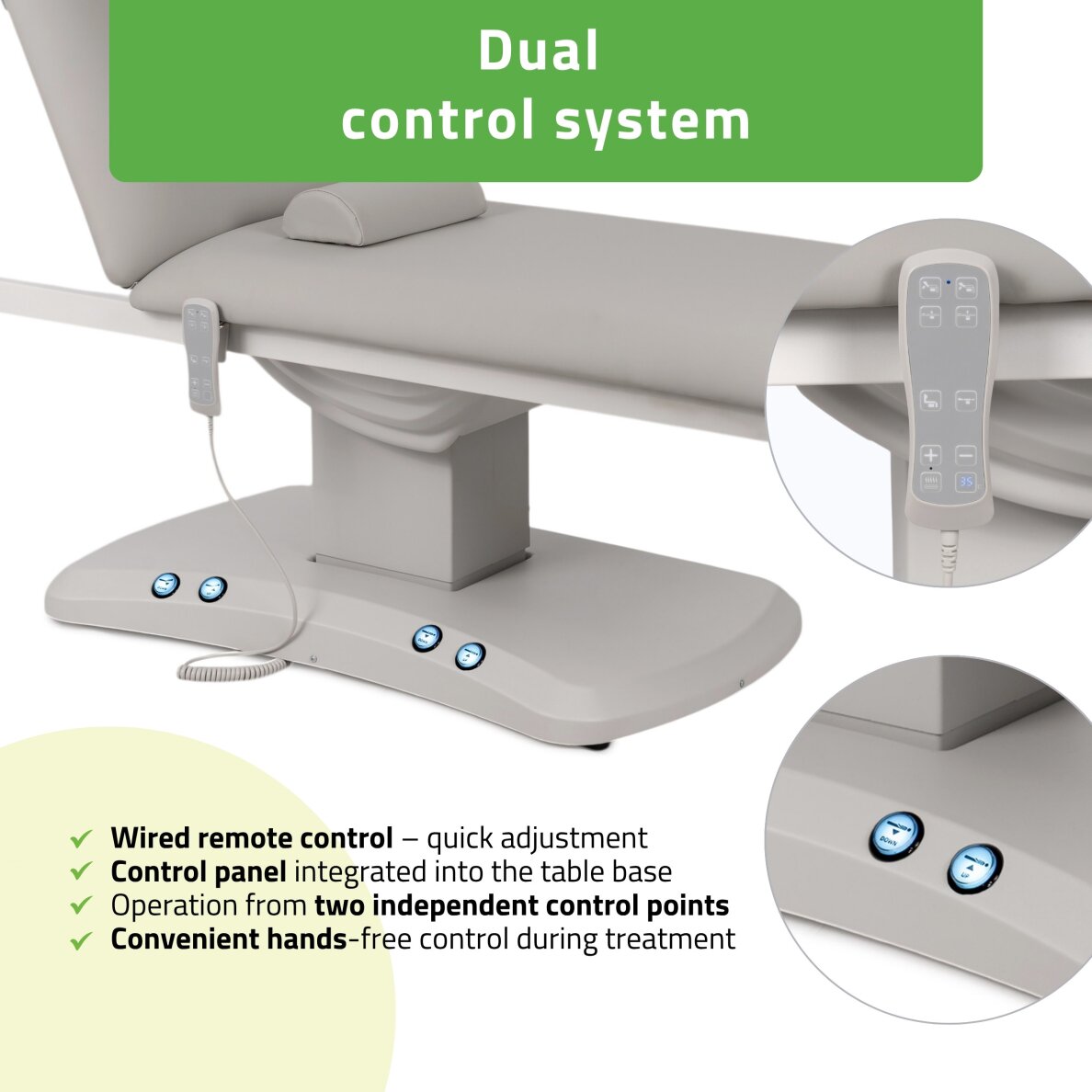 Elektrinis procedūrų gultas Estella ERGO 2 light grey 3 Elektrinis procedūrų gultas Estella ERGO 2 light grey 3
