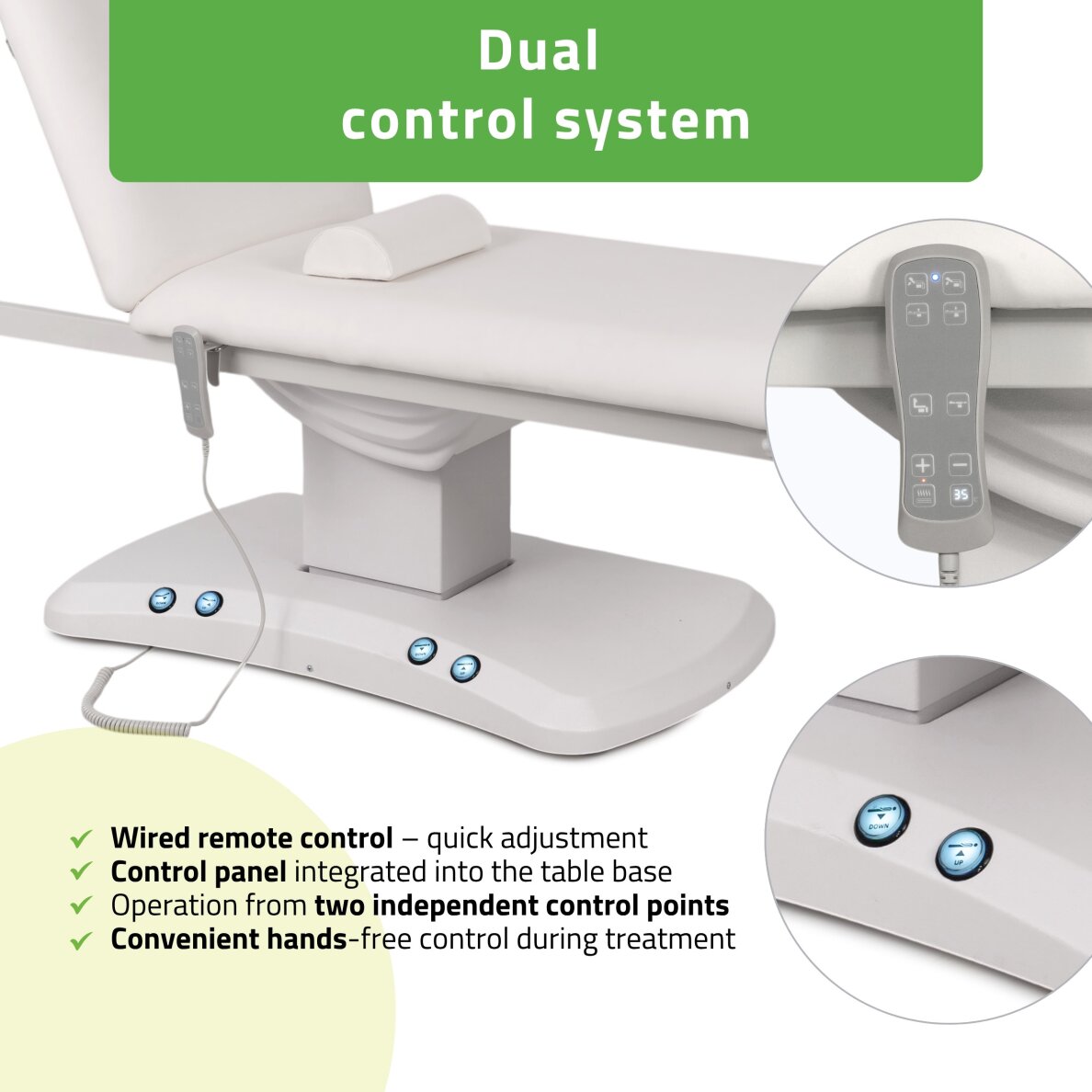 Elektrinis procedūrų gultas Estella ERGO 2 white 3 Elektrinis procedūrų gultas Estella ERGO 2 white 3