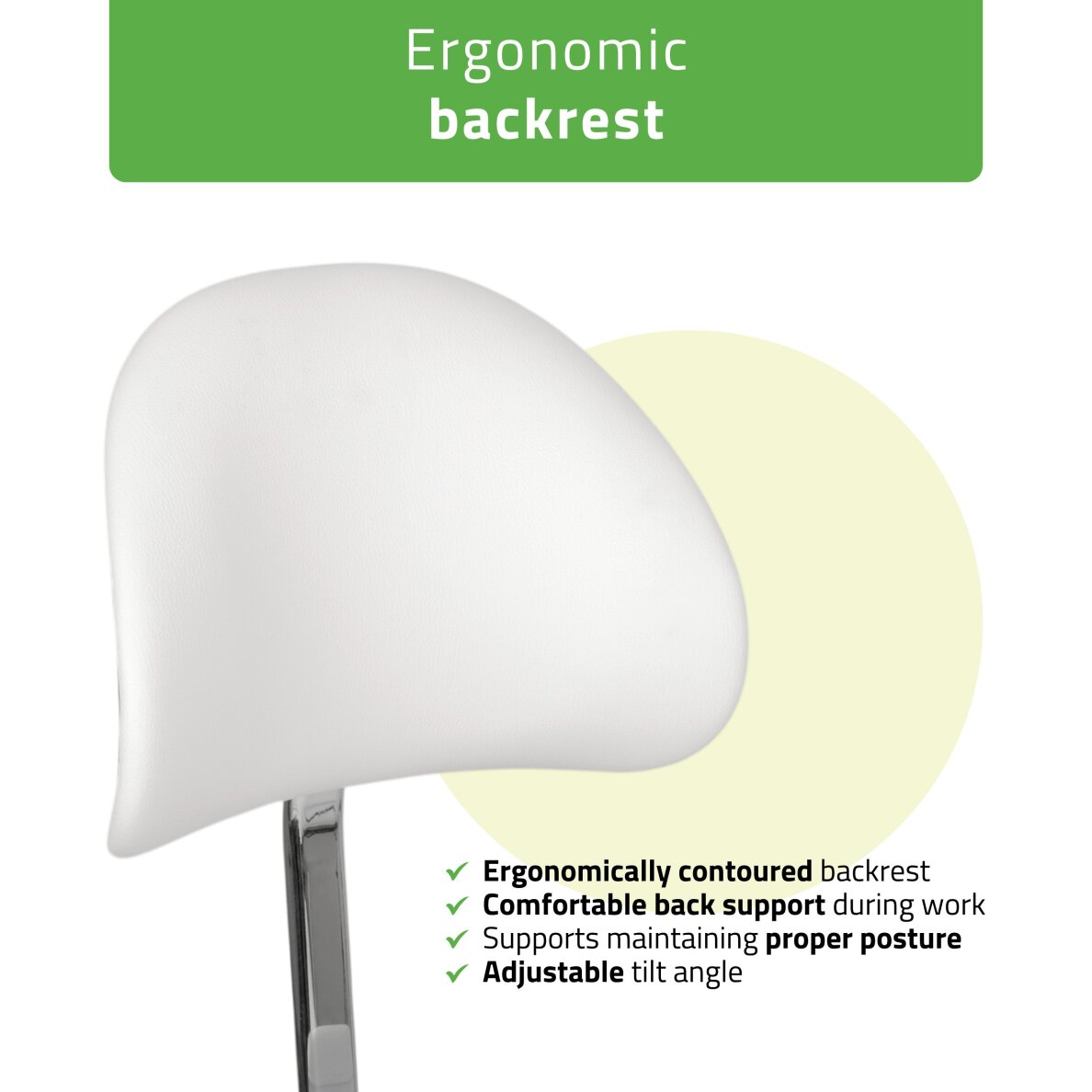 Fotel kosmetyczny z oparciem Diana So Skin K401 biały 1 Fotel kosmetyczny z oparciem Diana So Skin K401 biały 1