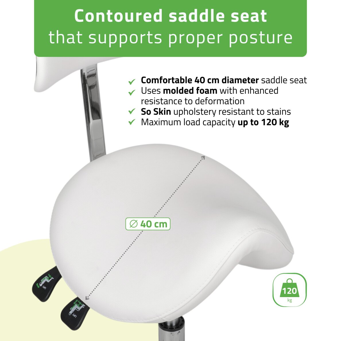 Fotel kosmetyczny z oparciem Diana So Skin K401 biały 3 Fotel kosmetyczny z oparciem Diana So Skin K401 biały 3