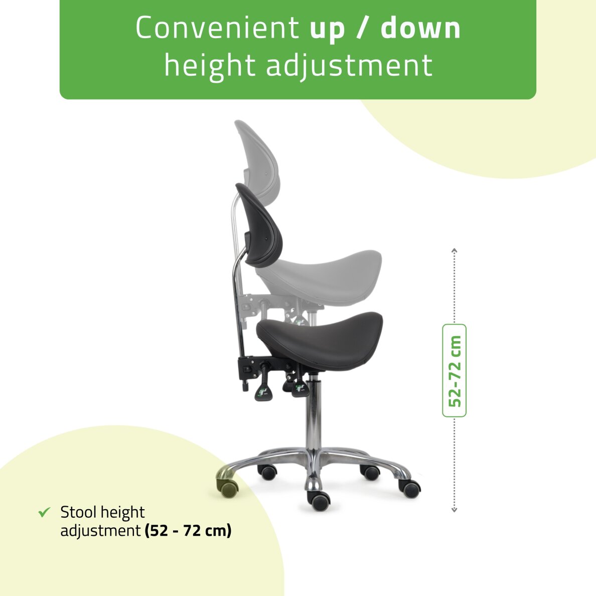 Мастерское кресло для косметолога с подголовником Diana So Skin K515, черное 5