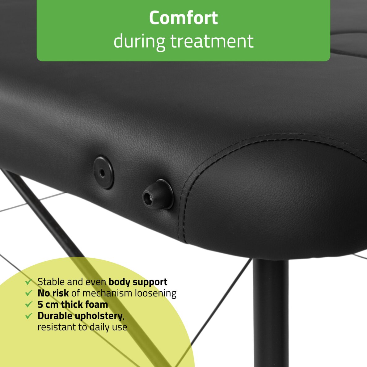 Klappbare Massageliege Rico 70 cm mit Komfortfuß, schwarz 3 Klappbare Massageliege Rico 70 cm mit Komfortfuß, schwarz 3