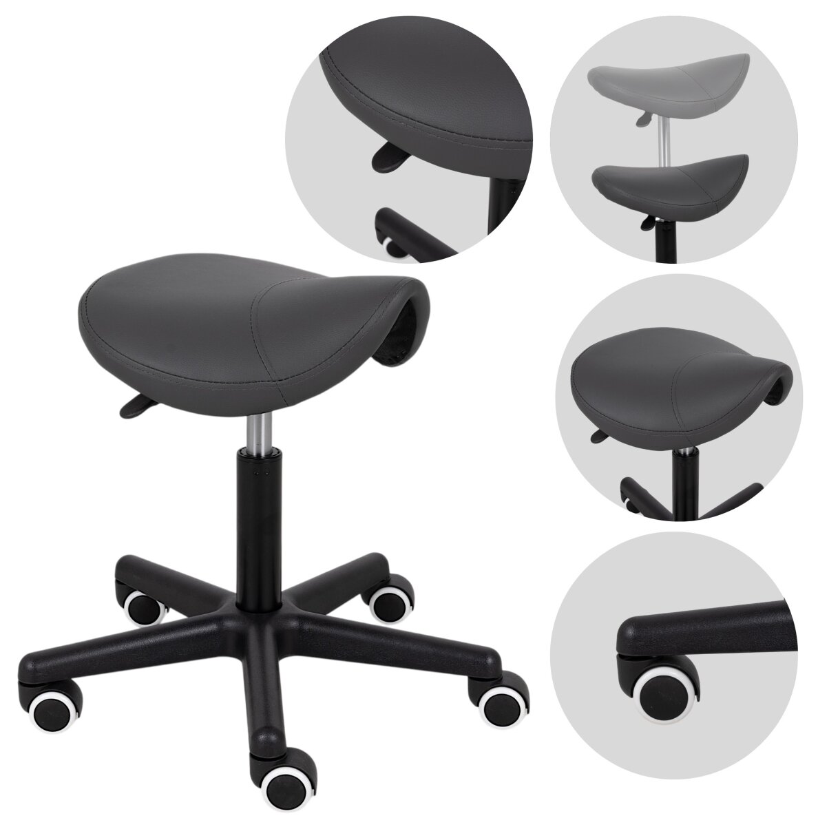 Krzesło ergonomiczne rzemieślnicze Lumo Comfy Base szare