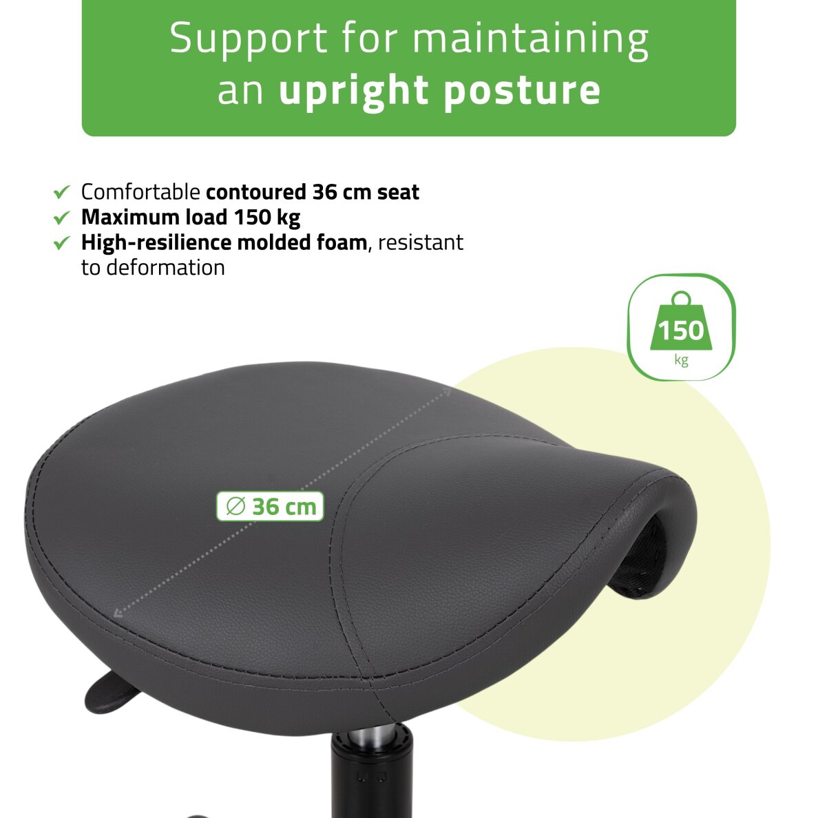 Krzesło ergonomiczne rzemieślnicze Lumo Comfy Base szare 1