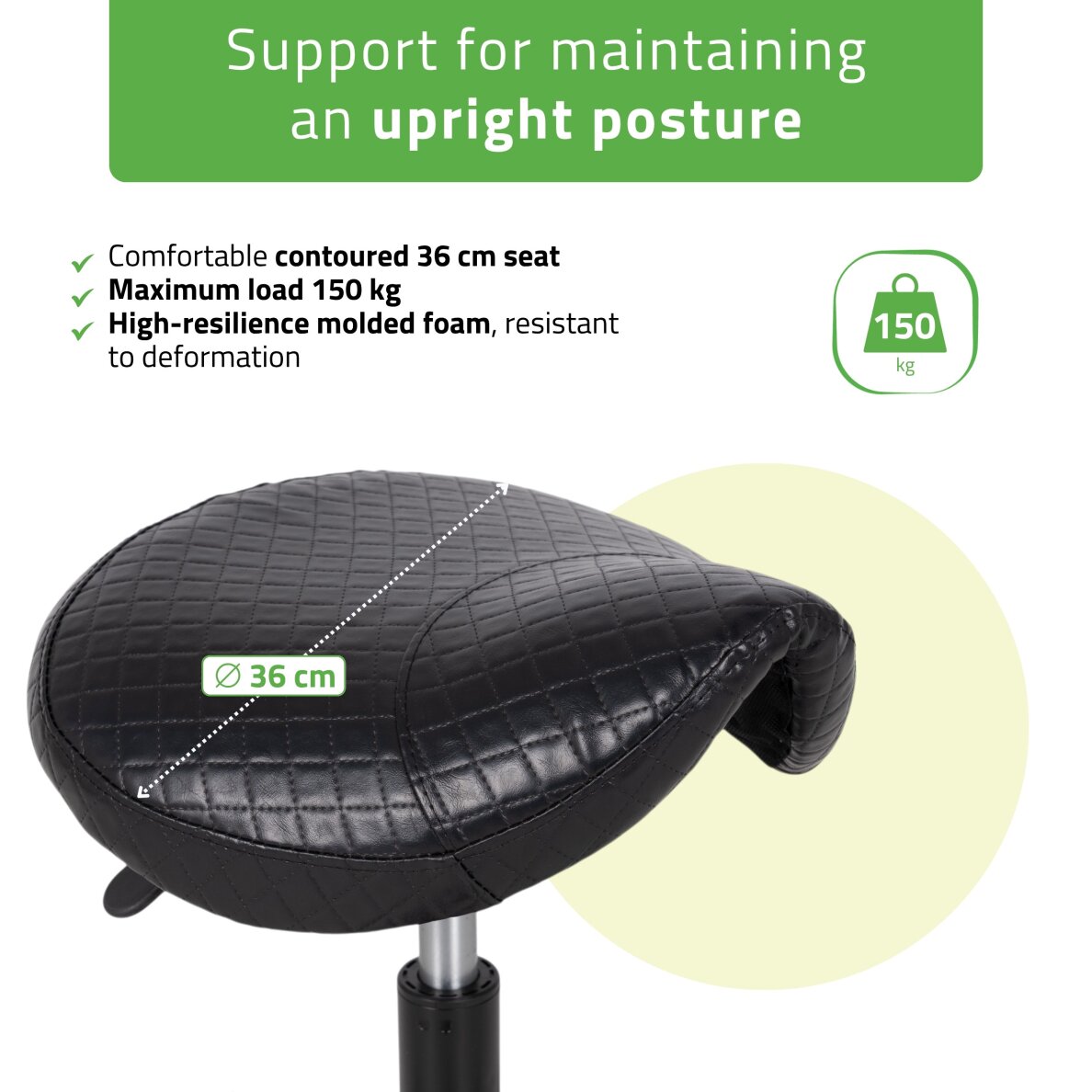 Saddle ergonomic craftsman chair Lumo Comfy Base black 1 Saddle ergonomic craftsman chair Lumo Comfy Base black 1