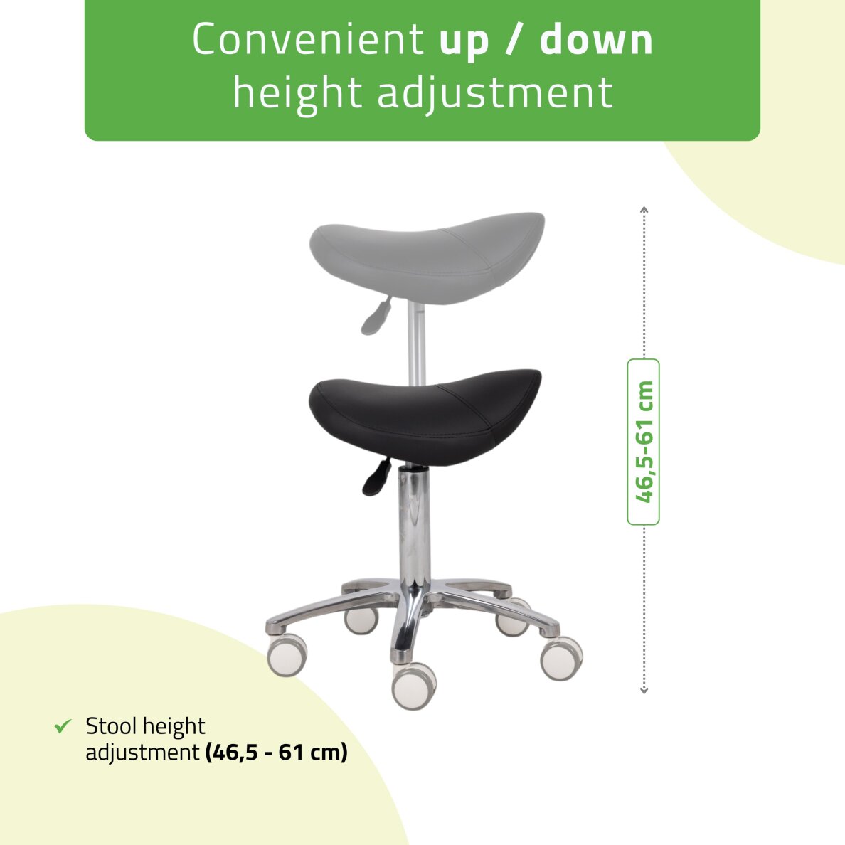 Saddle cosmetology master chair Lila PVC black 3 Saddle cosmetology master chair Lila PVC black 3