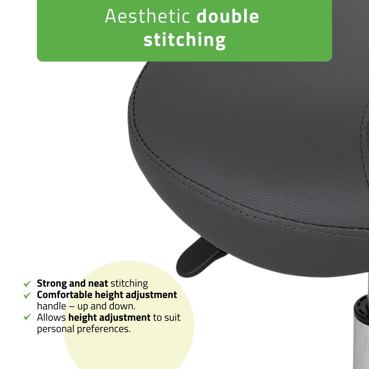 Мастер-кресло для косметолога Saddle, серое ПВХ, цвет Lila 2