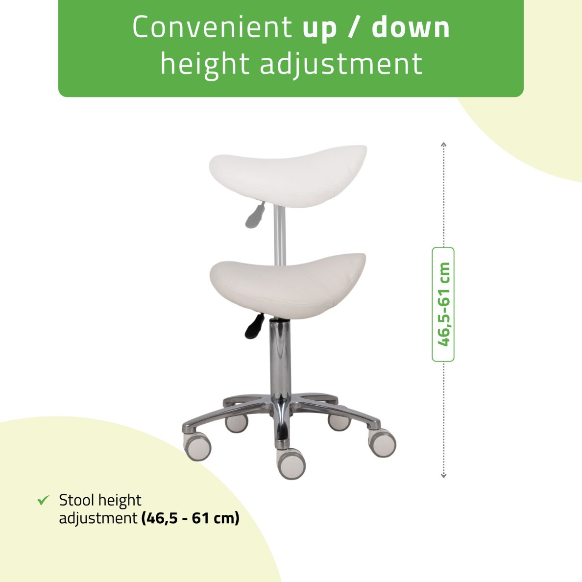 Saddle cosmetology master chair Lila PVC white 3 Saddle cosmetology master chair Lila PVC white 3