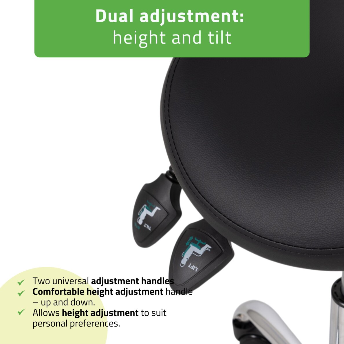 Satulatuoli kosmetologille selkänojalla Sola Comfy Base musta 3