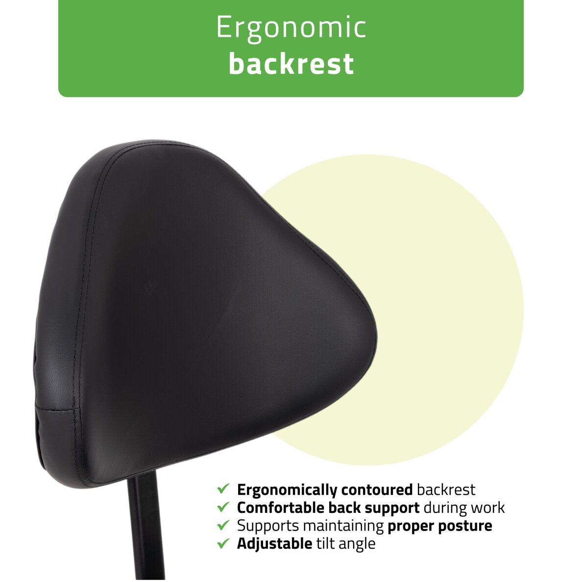 Satulatuoli kosmetologille selkänojalla Sola Comfy Base musta 6 Satulatuoli kosmetologille selkänojalla Sola Comfy Base musta 6