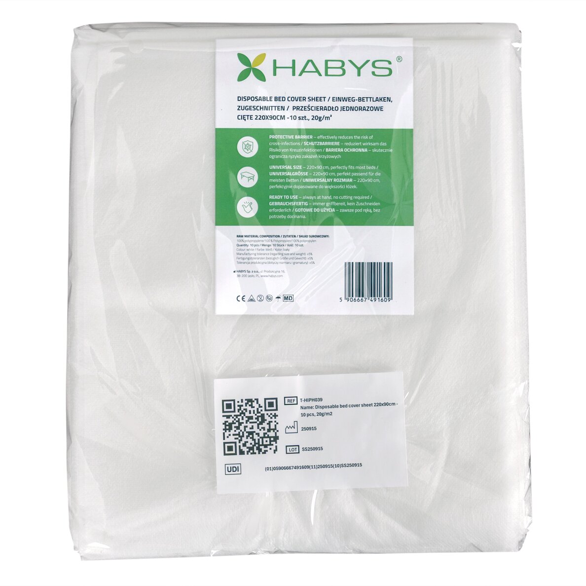 Vienkartinė neaustinė paklodė 220×90 cm, 20 g/m² (10 vnt) 1 Vienkartinė neaustinė paklodė 220×90 cm, 20 g/m² (10 vnt) 1