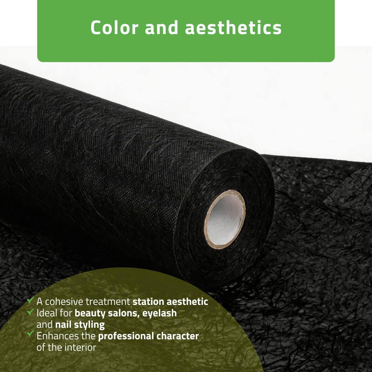 Neaustinė medicinos paklodė rulone 70cm×50 m, 18 g/m² (juoda) 3 Neaustinė medicinos paklodė rulone 70cm×50 m, 18 g/m² (juoda) 3