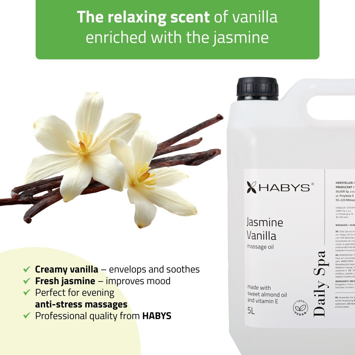 Massaažiõli Daily Spa jasmiini-vaniljega, 5000 ml 4 Massaažiõli Daily Spa jasmiini-vaniljega, 5000 ml 4