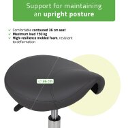 Kosmetik-Meisterstuhl mit Sattelmotiv, Lila, PVC-grau Kosmetik-Meisterstuhl mit Sattelmotiv, Lila, PVC-grau