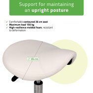 Kosmetik-Meisterstuhl „Sattel“ Lila PVC weiß Kosmetik-Meisterstuhl „Sattel“ Lila PVC weiß