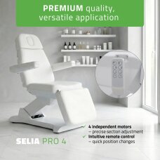 Elektrinis kosmetologinis krėslas Selia PRO 4 Touch Core K301 White