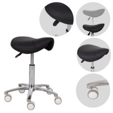 Saddle cosmetology master chair Lila PVC black