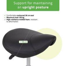 Saddle cosmetology master chair Lila PVC black