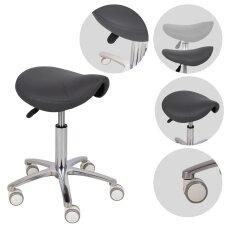 Saddle cosmetology master chair Lila PVC grey